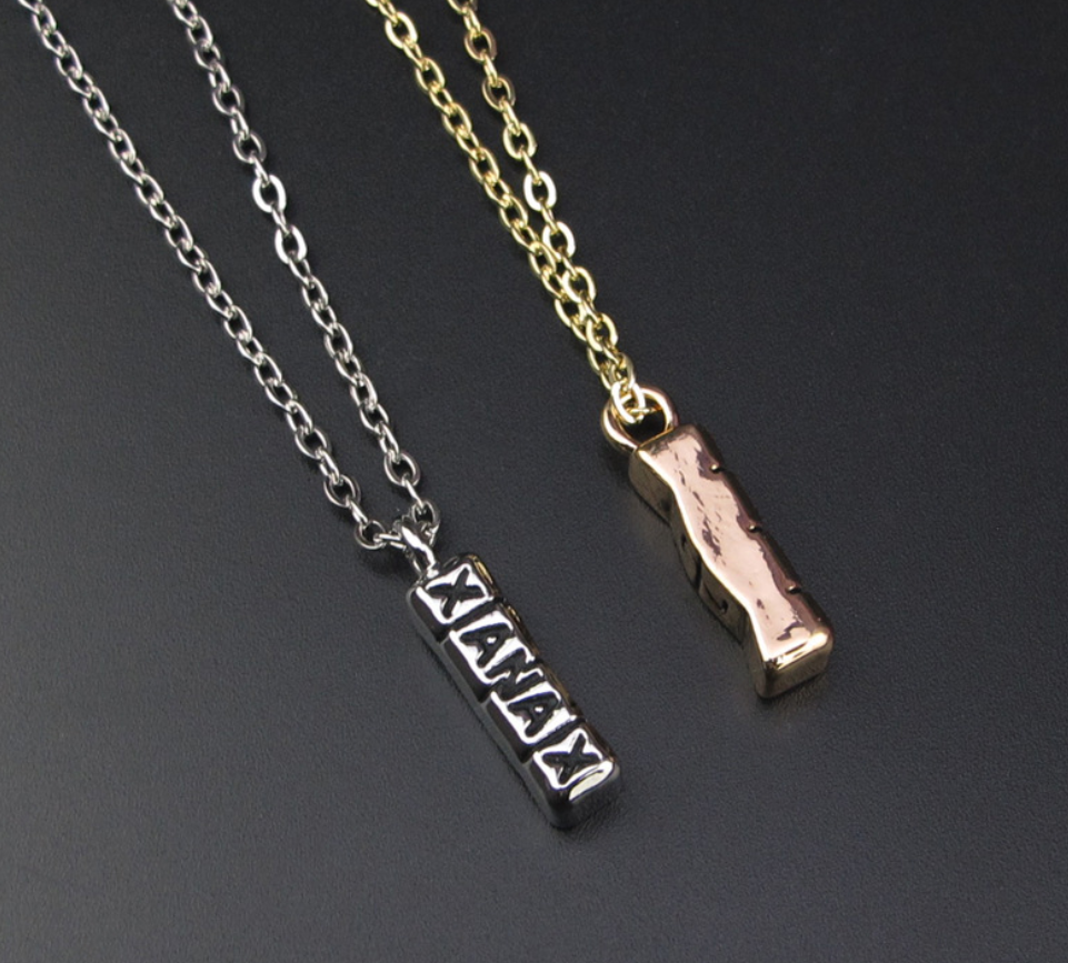 Pill Letter Necklace with Alloy Pendant