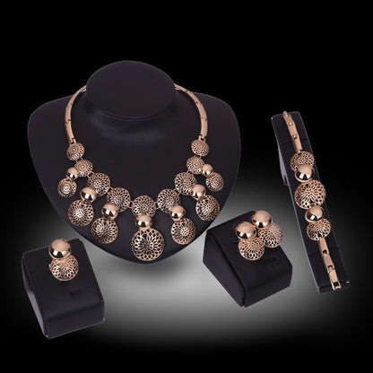 Korean Style Bride Jewelry Set - Alloy 4-Piece Collection
