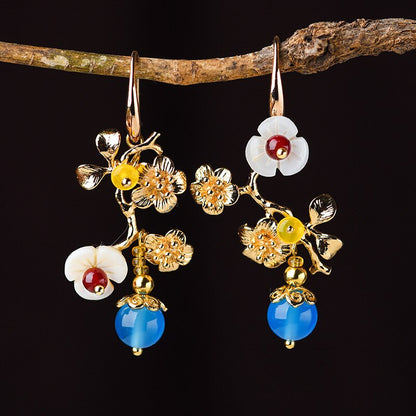 2020 Asymmetric Plum Blossom Design Earrings for Women