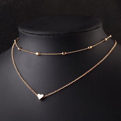 Heart Layered Necklace, Multi-Layered Choker