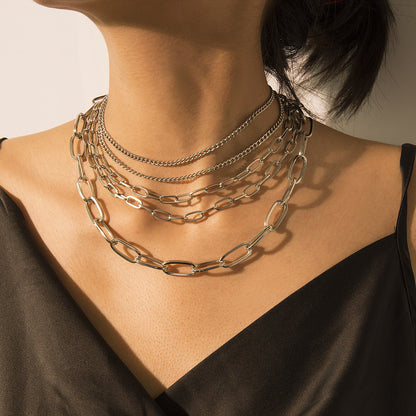 Layered Chain Necklace - Vintage Punk Style for Women