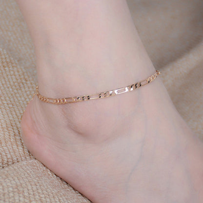 Silver Star Beads Double-Deck Anklet for Women