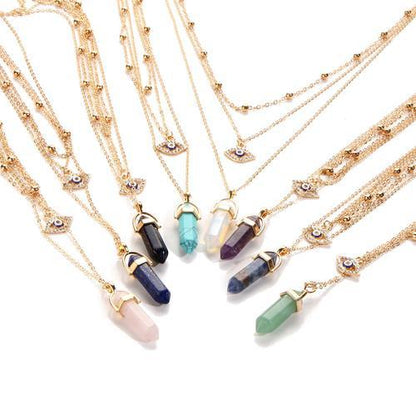 Hexagonal Pendant Necklace for Women, Fashion Layered Design
