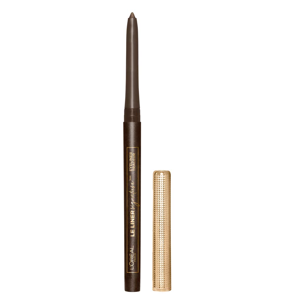 LOreal Paris Makeup Eyeliner Le Liner Signature Mechanical Easy-Glide Smudge Resistant Waterproof Eyeliner Long Lasting Bold Color Brown Denim 0.011 oz 1 count
