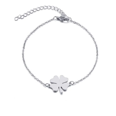 Four Leaf Clover Stainless Steel Bracelet