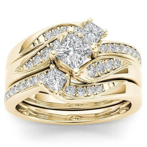 Electroplated 18k Gold Rose Gold Diamond Zircon Ring