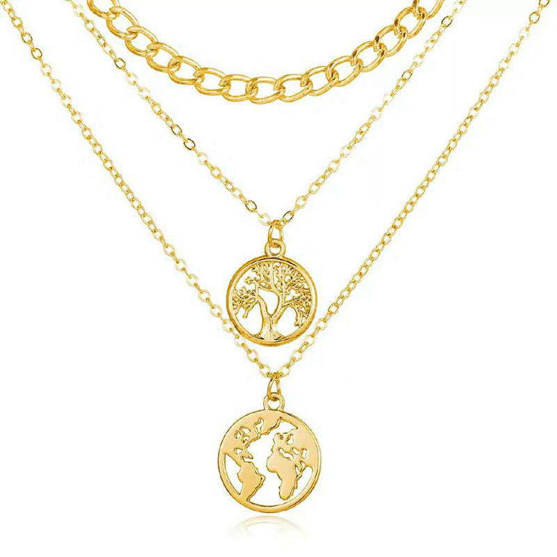 Alloy Multi-Layer Necklace with Star and Moon Pendant