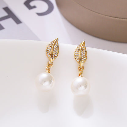 Korean Style S925 Silver Pearl Earrings for Women