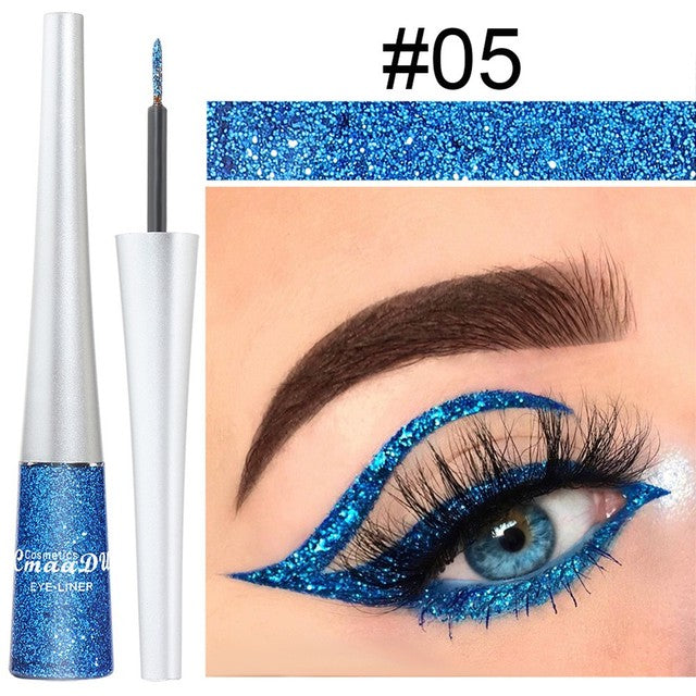 16 Colors Waterproof Glitter Eyeliner for Halloween Makeup