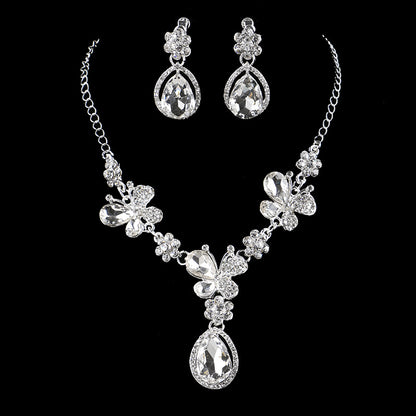 New Butterfly Drop Pendant Necklace & Earring Set