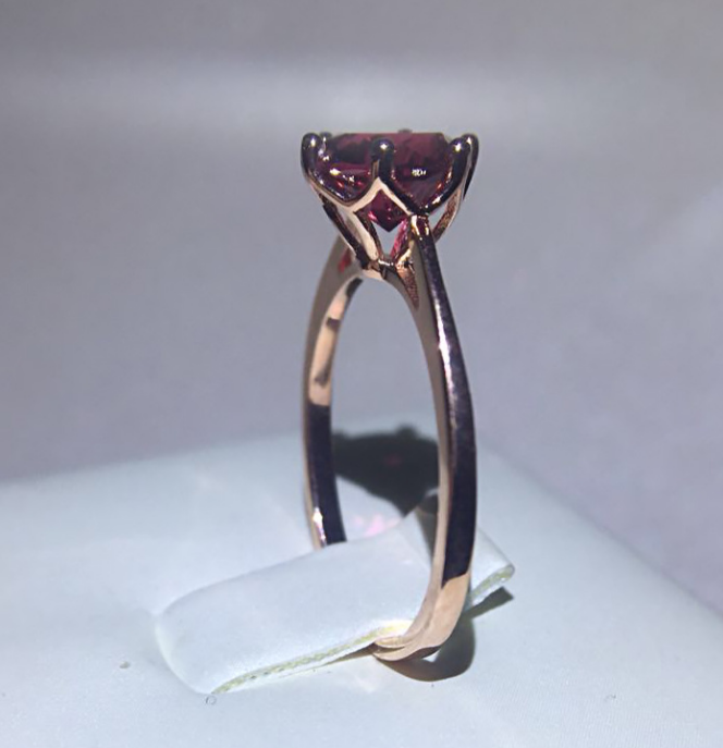 Women's Rose Gold Ruby Diamond Ring