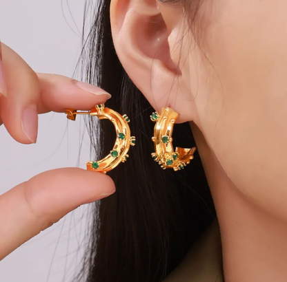 Geo Glam Gold Hoops