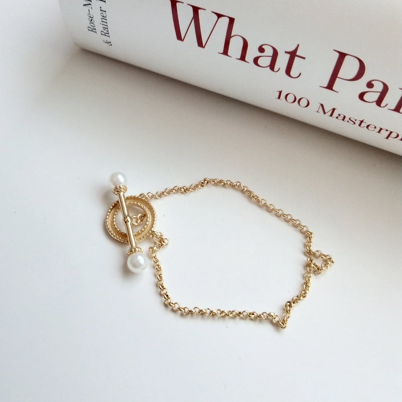 S925 Silver Pearl Clasp Bracelet - Elegant Fashion Accessory