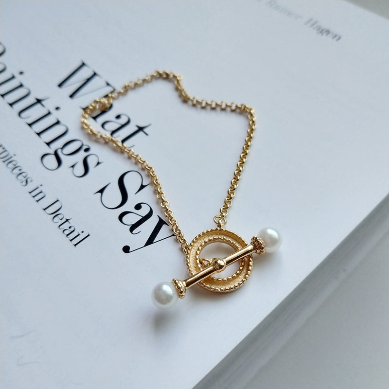 S925 Silver Pearl Clasp Bracelet - Elegant Fashion Accessory