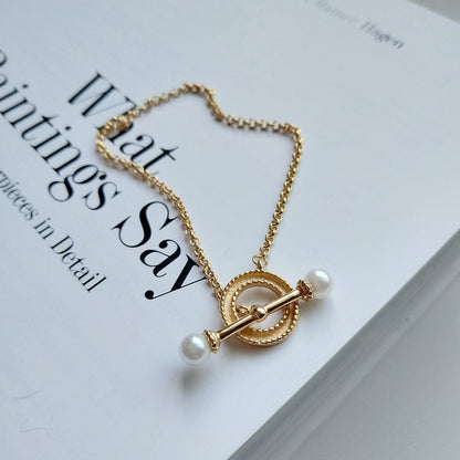 S925 Silver Pearl Clasp Bracelet - Elegant Fashion Accessory