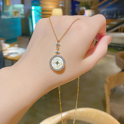 Minimalist Titanium Steel Pearl Heart Pendant Necklace