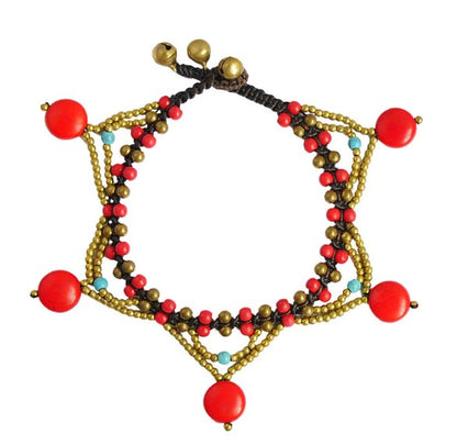 Five-Star Multicolor Turquoise Bell Anklet