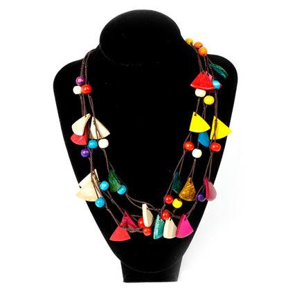 Bohemian Vintage Multi-Layered Necklace with Pendant