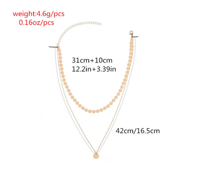 Minimalist Alloy Multi-Layer Necklace with Pendant