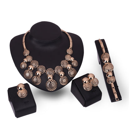 Korean Style Bride Jewelry Set - Alloy 4-Piece Collection