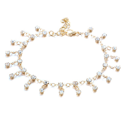 Chic Simple Beaded Anklet with Tassel and Pendant