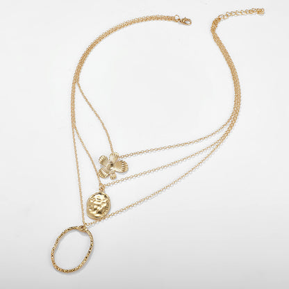 Fashionable Multi-Layer Turquoise Floral Necklace