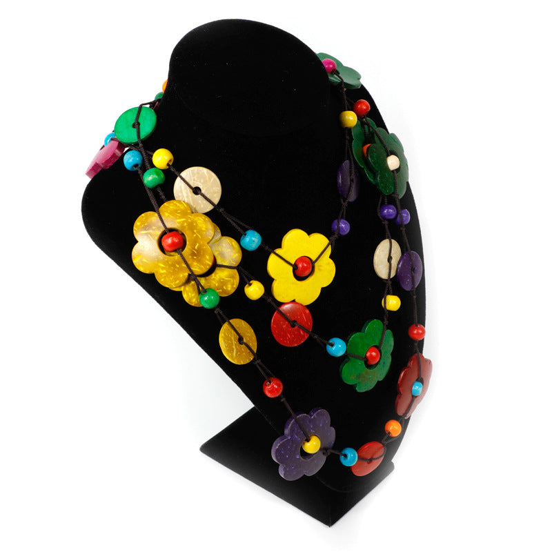 Bohemian Multi-layer Floral Pendant Necklace