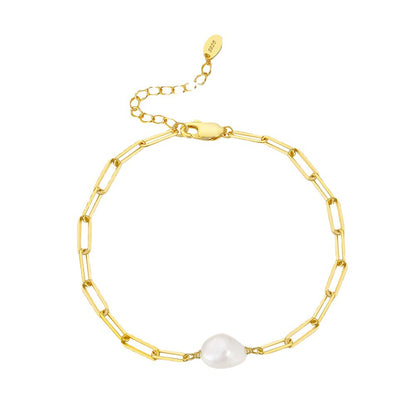 S925 Sterling Silver Natural Freshwater Pearl Bracelet