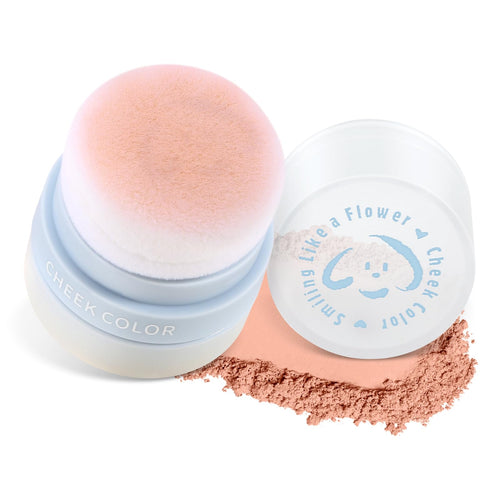 Boobeen Powder Blush for Cheeks Air Cushion Matte Blush Natural Highly Pigmented Blush Makeup Easy to Blend Loose Blush Compact Long-lasting