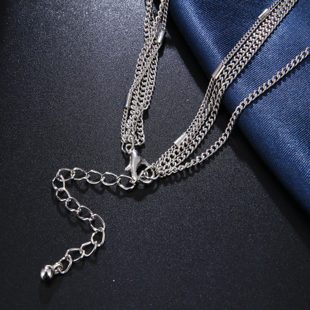 Bohemian Layered Star Pendant Necklace for Women