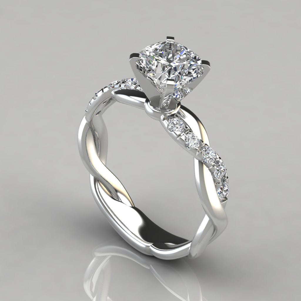 18K Rose Gold Plated Diamond Engagement Ring