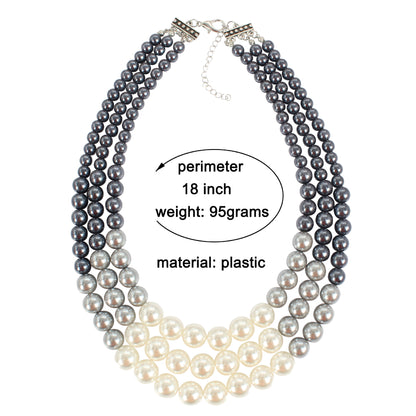 Fashionable Double Layer Pearl Necklace for Sweaters