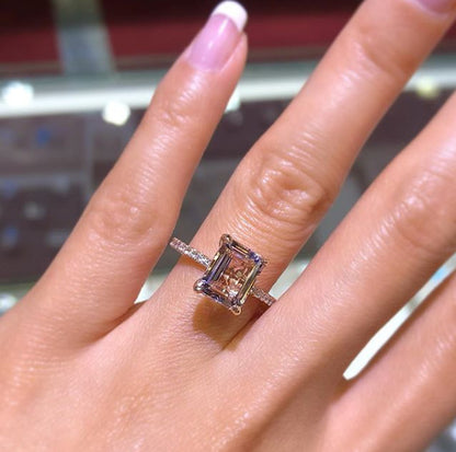 Rose Gold Champagne Imitation Diamond Ring