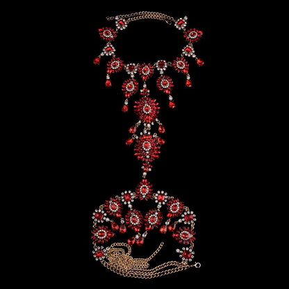Exaggerated Multi-Layer Rhinestone Body Chain Necklace