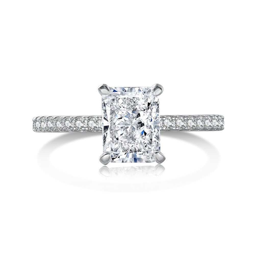 S925 Sterling Silver Geometric Ring with Zirconia