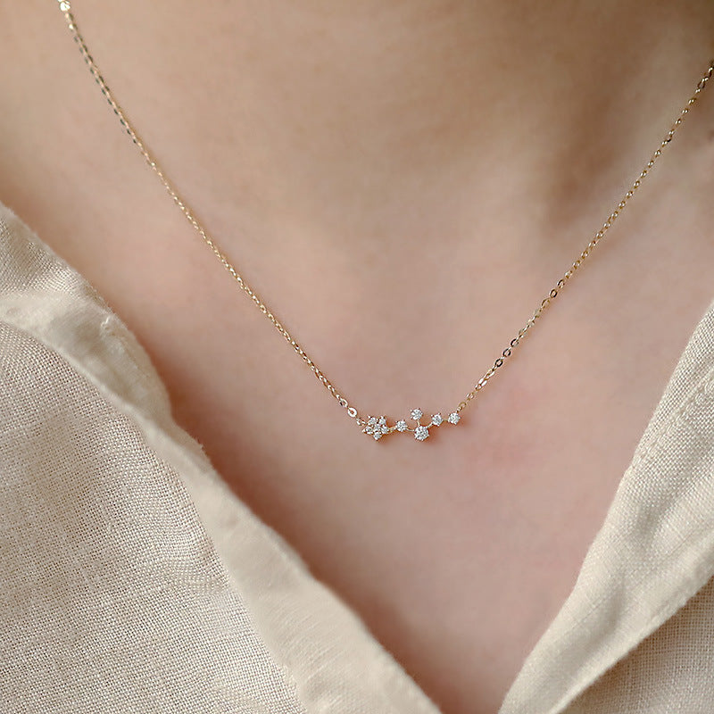 Starry Sky S925 Sterling Silver Heart Necklace for Girls
