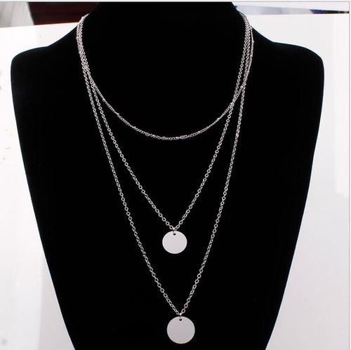 Layered Sequin Necklace Set XL247
