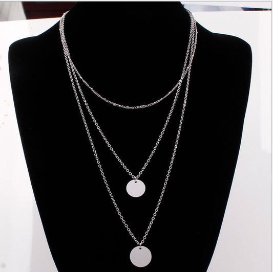 Layered Sequin Necklace Set XL247