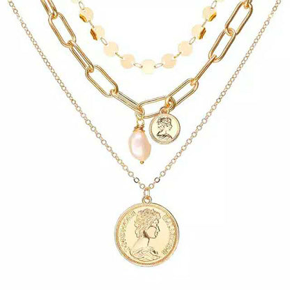 Alloy Multi-Layer Necklace with Star and Moon Pendant