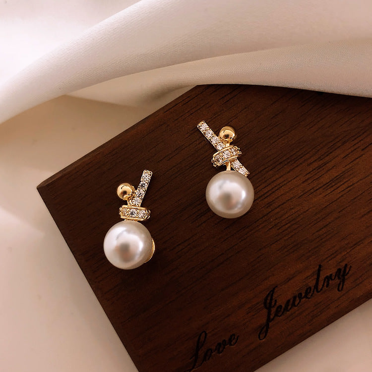 Elegant Long S925 Silver Pearl Earrings for Women