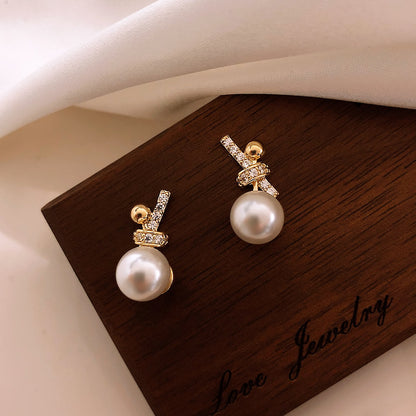 Elegant Long S925 Silver Pearl Earrings for Women