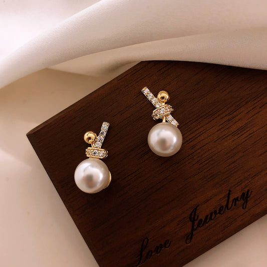 Elegant Long S925 Silver Pearl Earrings for Women