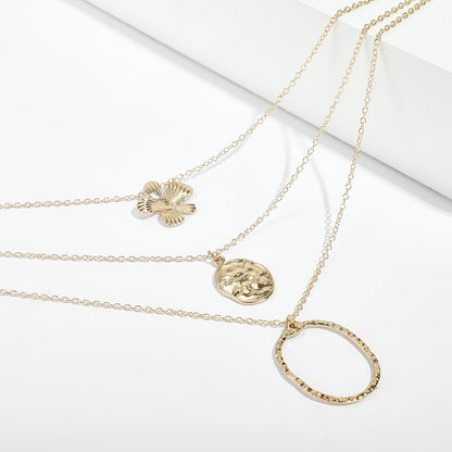 Fashionable Multi-Layer Turquoise Floral Necklace
