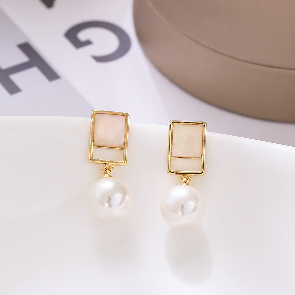 Korean Style S925 Silver Pearl Earrings for Women