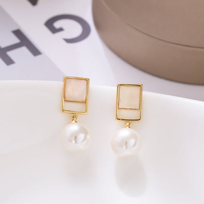 Korean Style S925 Silver Pearl Earrings for Women