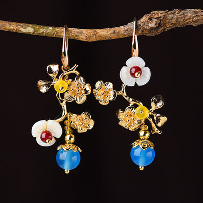 2020 Asymmetric Plum Blossom Design Earrings for Women