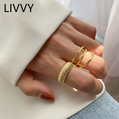 S925 Sterling Silver Women's Geometric Opening Ring