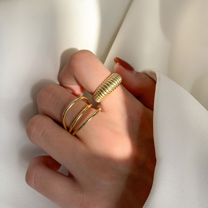 S925 Sterling Silver Women's Geometric Opening Ring