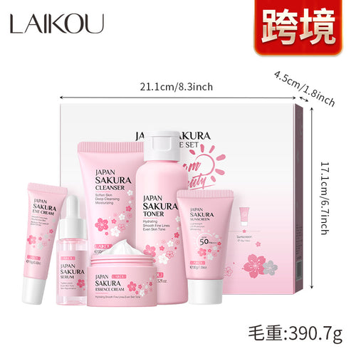 LAIKOU Cherry Blossom Skincare Set - 6 Pieces