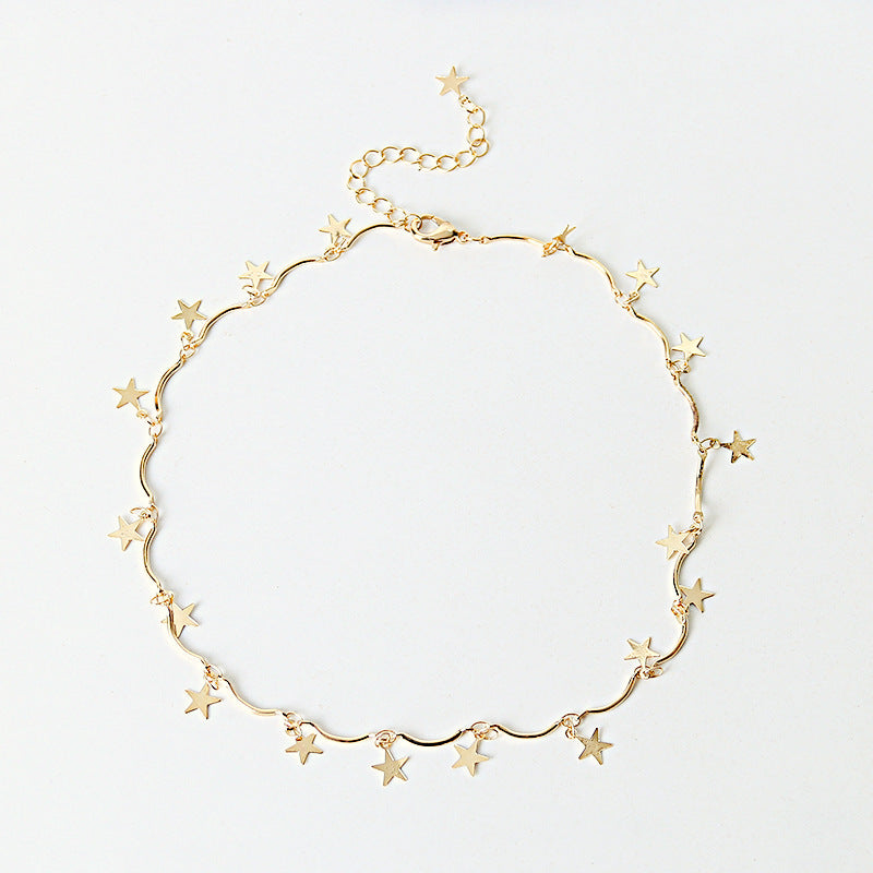 Minimalist Star Pendant Choker Necklace for Women